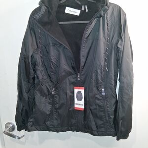 Calvin Klein Black Zip Front Windbreaker